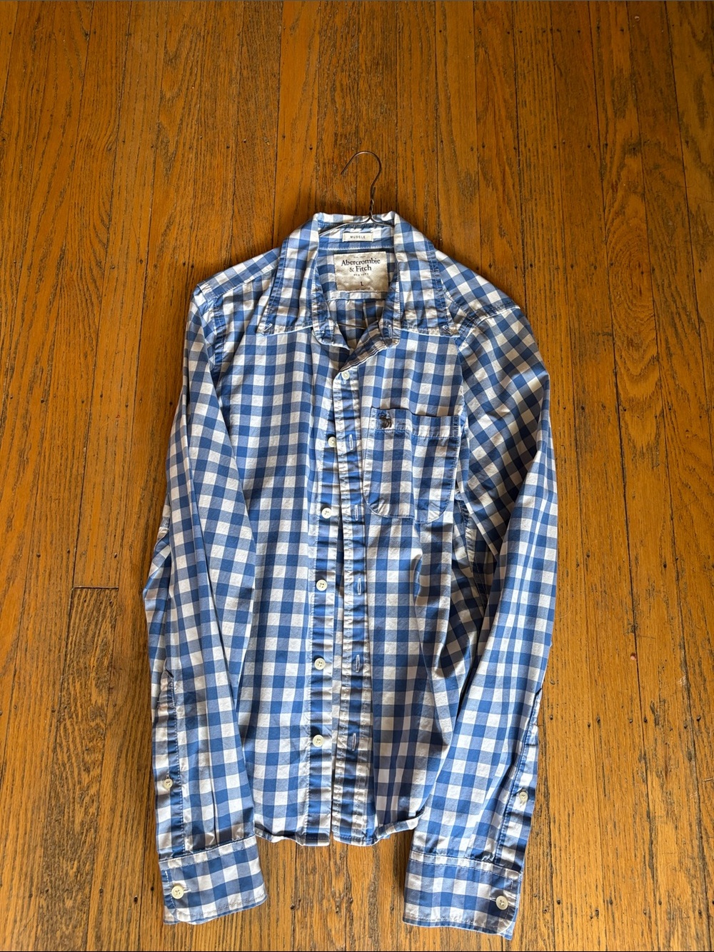 Abercrombie & Fitch Blue and White Gingham Button-Down